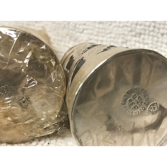Mexican Sterling Silver Overlay Salt & Pepper Shaker Set, Mid-Century NOS - Picture 2 of 9